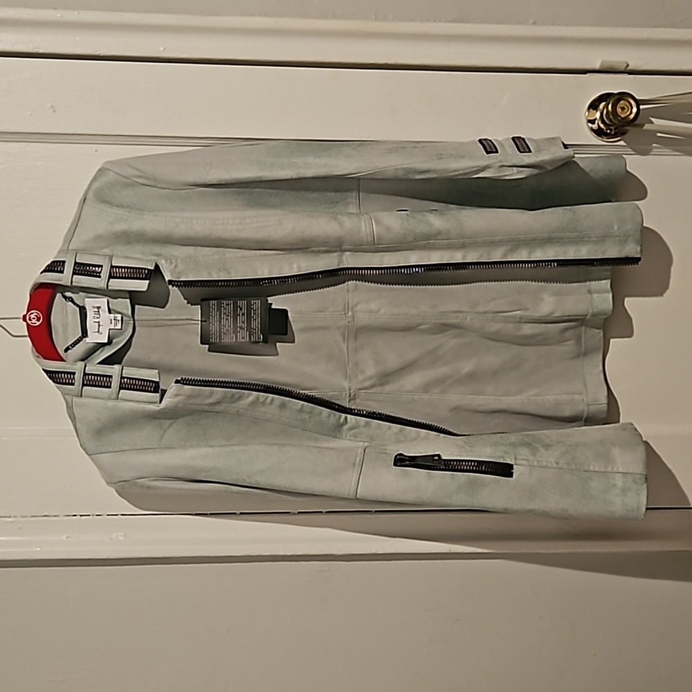 Medium, Blue-green zippered blazer